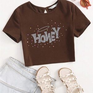 Tween Girl Rhinestone Honey Top